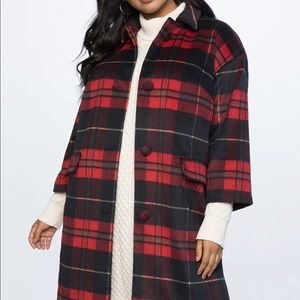 Eloquii tartan plaid coat